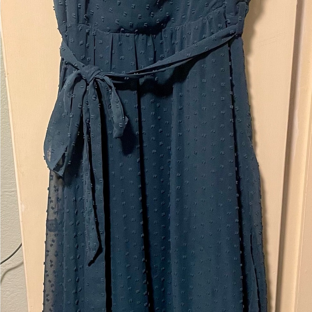 City Chic Teal/Blue Strapped Midi Dress - Picture 3 of 9